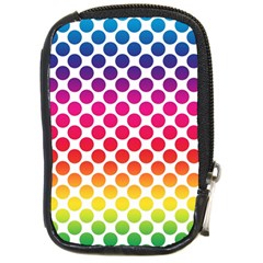 Polka Dots Spectrum Colours Dots Compact Camera Leather Case by Pakrebo