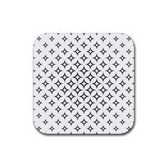 Star Curved Pattern Monochrome Rubber Coaster (square) 