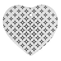 Star Curved Pattern Monochrome Heart Ornament (two Sides) by Pakrebo