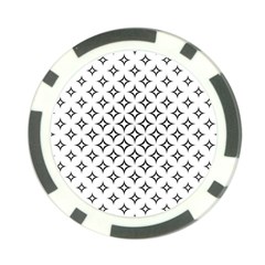 Star Curved Pattern Monochrome Poker Chip Card Guard by Pakrebo