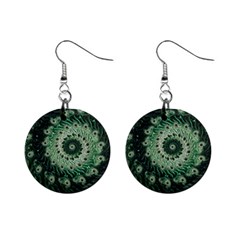 Fractal Art Spiral Mathematical Mini Button Earrings