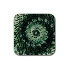 Fractal Art Spiral Mathematical Rubber Coaster (Square) 