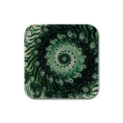 Fractal Art Spiral Mathematical Rubber Square Coaster (4 pack) 