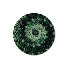 Fractal Art Spiral Mathematical Rubber Coaster (Round) 