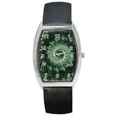 Fractal Art Spiral Mathematical Barrel Style Metal Watch