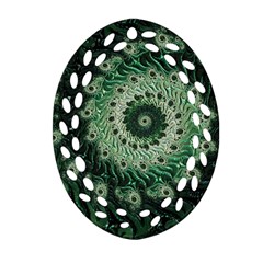 Fractal Art Spiral Mathematical Ornament (Oval Filigree)