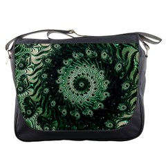 Fractal Art Spiral Mathematical Messenger Bag by Pakrebo