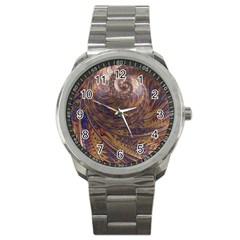 Swirl Fractal Fantasy Whirl Sport Metal Watch by Pakrebo