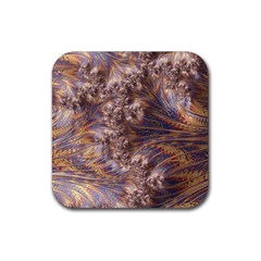 Puckered Fractal Artwork Design Rubber Coaster (square) 