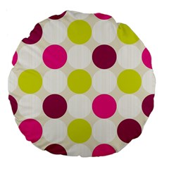 Polka Dots Spots Pattern Seamless Large 18  Premium Flano Round Cushions by Pakrebo