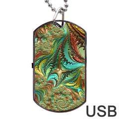 Fractal Artwork Pattern Digital Dog Tag Usb Flash (two Sides) by Pakrebo