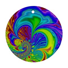 Fractal Neon Art Artwork Fantasy Round Ornament (Two Sides)