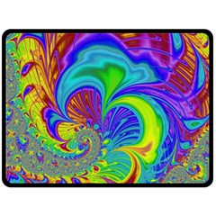 Fractal Neon Art Artwork Fantasy Fleece Blanket (Large) 