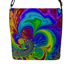 Fractal Neon Art Artwork Fantasy Flap Closure Messenger Bag (L)