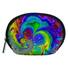 Fractal Neon Art Artwork Fantasy Accessory Pouch (Medium)