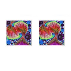 Fractal Art Fractal Colorful Cufflinks (square) by Pakrebo