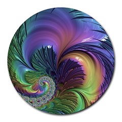 Fractal Artwork Art Swirl Vortex Round Mousepads by Pakrebo