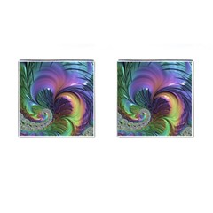 Fractal Artwork Art Swirl Vortex Cufflinks (square) by Pakrebo