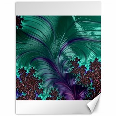 Fractal Turquoise Feather Swirl Canvas 36  x 48 