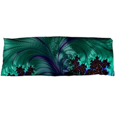 Fractal Turquoise Feather Swirl Body Pillow Case (dakimakura) by Pakrebo