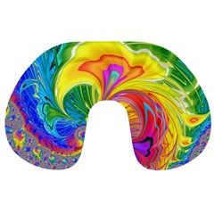 Fractal Bright Exploding Brilliant Travel Neck Pillows by Pakrebo