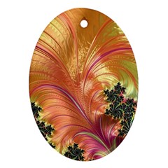 Fractal Feather Artwork Art Ornament (oval) by Pakrebo