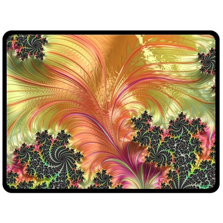 Fractal Feather Artwork Art Fleece Blanket (Large) 