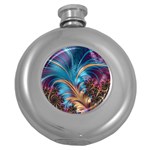 Fractal Art Artwork Psychedelic Round Hip Flask (5 oz) Front