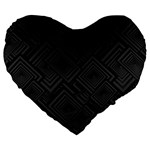Diagonal Square Black Background Large 19  Premium Flano Heart Shape Cushions Front