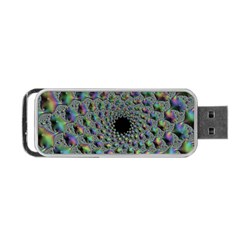 Fractal Rainbow Art Artwork Design Portable Usb Flash (two Sides) by Pakrebo