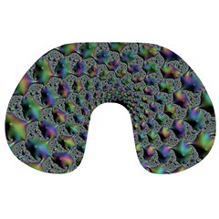 Fractal Rainbow Art Artwork Design Travel Neck Pillows by Pakrebo