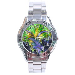 Fractal Gothic Dark Texture Stainless Steel Analogue Watch by Pakrebo