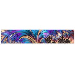 Fractal Feather Swirl Purple Blue Large Flano Scarf 