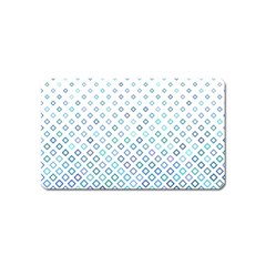 Square Pattern Geometric Blue Magnet (name Card) by Pakrebo