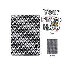 White Line Wave Black Pattern Playing Cards 54 (mini)