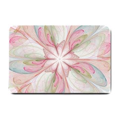 Pink Blue Flower Blossom Rose Small Doormat  by Pakrebo