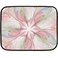 Pink Blue Flower Blossom Rose Double Sided Fleece Blanket (mini) 