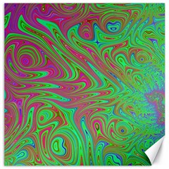 Fractal Art Neon Green Pink Canvas 12  X 12  by Pakrebo