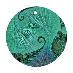 Fractal Artwork Fan Shape Art Round Ornament (two Sides) by Pakrebo