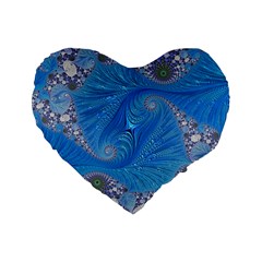 Fractal Artwork Artwork Fractal Art Standard 16  Premium Flano Heart Shape Cushions by Pakrebo