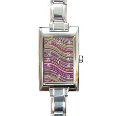 Wave Abstract Happy Background Rectangle Italian Charm Watch