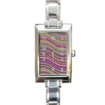 Wave Abstract Happy Background Rectangle Italian Charm Watch Front