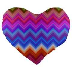 Pattern Chevron Zigzag Background Large 19  Premium Heart Shape Cushions by Pakrebo