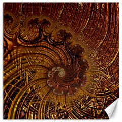 Copper Caramel Swirls Abstract Art Canvas 12  X 12  by Pakrebo