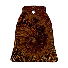 Copper Caramel Swirls Abstract Art Bell Ornament (two Sides) by Pakrebo