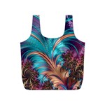 Feather Fractal Artistic Design Full Print Recycle Bag (S) Back