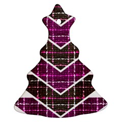 Fabric Tweed Purple Brown Pink Christmas Tree Ornament (two Sides)
