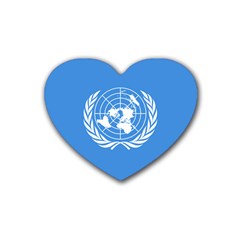 Flag Of United Nations Heart Coaster (4 Pack)  by abbeyz71