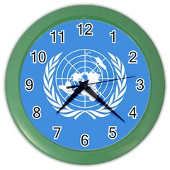 Flag Of United Nations Color Wall Clock by abbeyz71