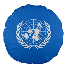Flag Of United Nations Large 18  Premium Flano Round Cushions by abbeyz71